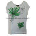 Sérigraphie avec strass Mesdames Fashion Design T-shirt en coton